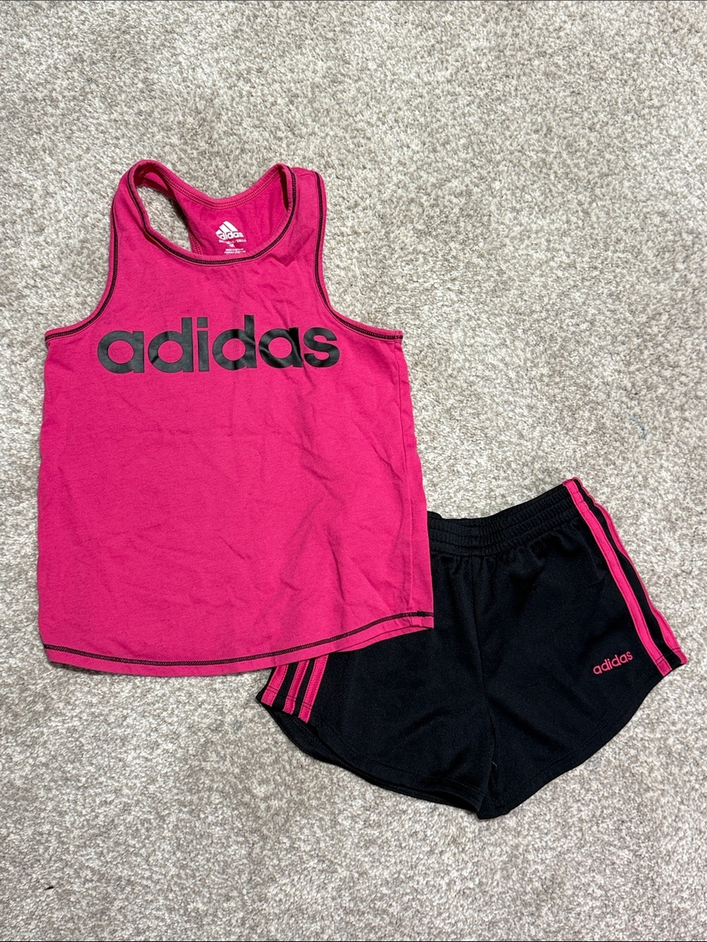 adidas Hot Pink Racerback Tank set